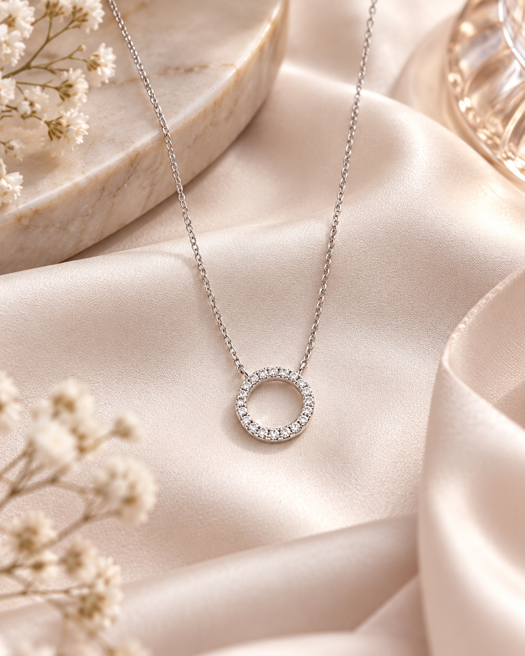 0.35ct Lab-Grown Diamond Circle of Life Necklace in 9ct White Gold styled image #metal_9ct-white-gold