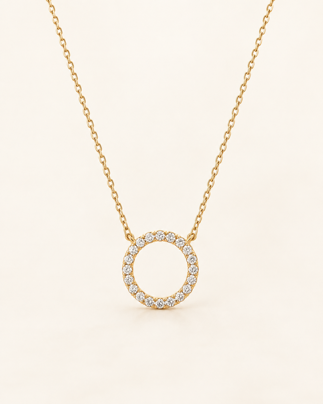 0.35ct Lab-Grown Diamond Circle of Life Necklace in 9ct Yellow Gold on cream background #metal_9ct-yellow-gold