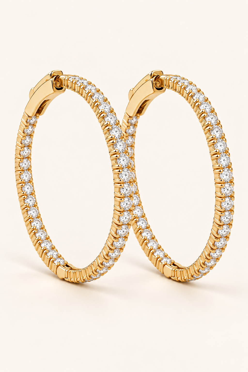 18ct Lab-Grown Diamond Hoop Earrings