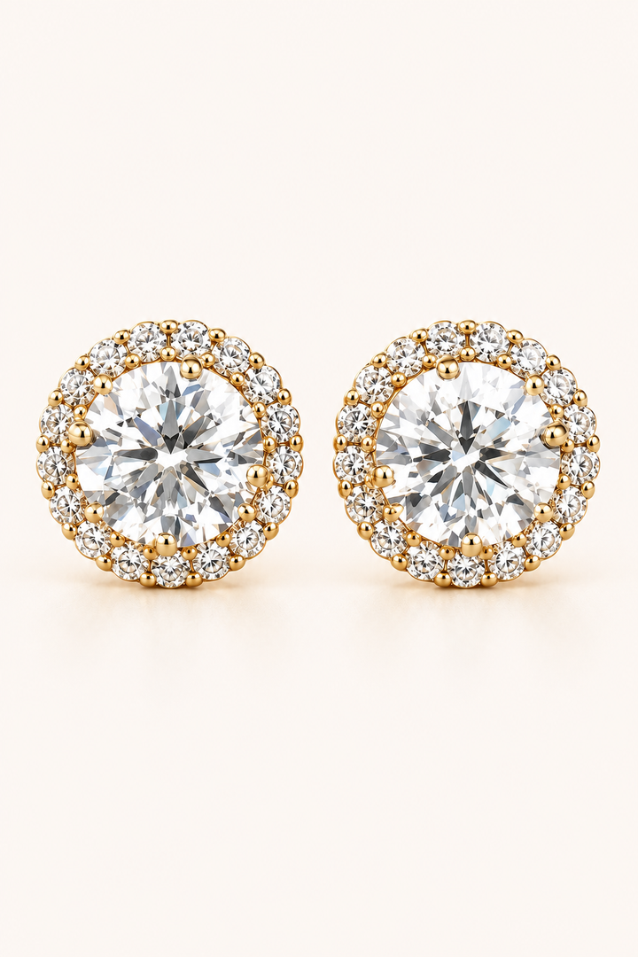9ct Lab-Grown Diamond Halo Stud Earrings