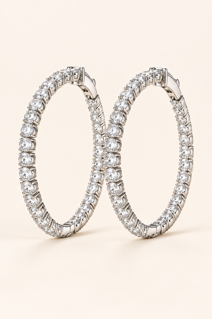 18ct Lab-Grown Diamond Hoop Earrings