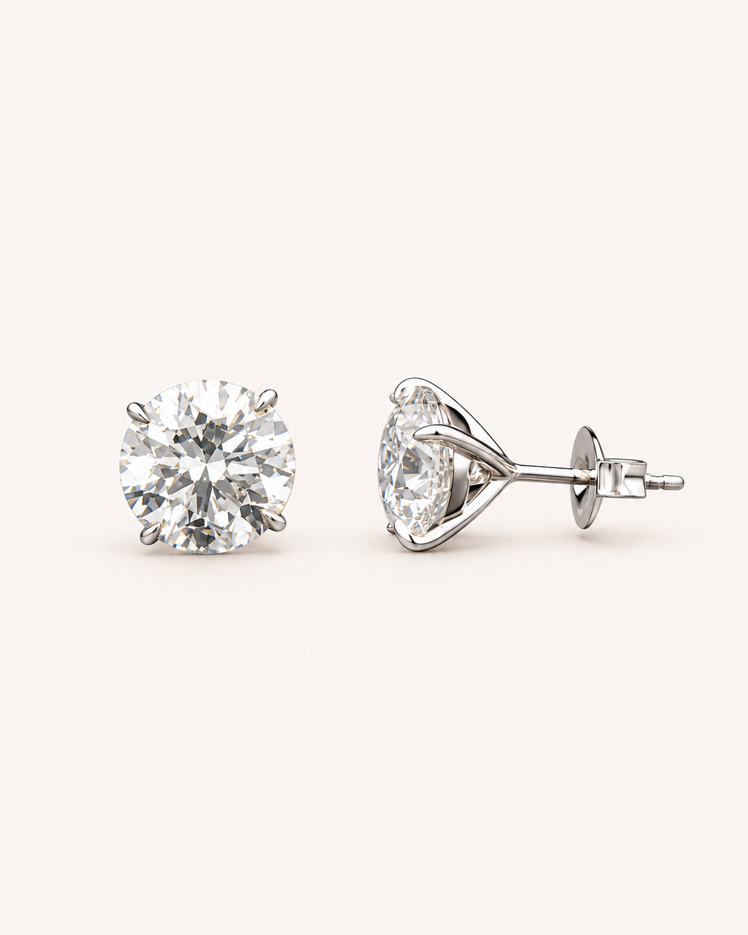 4.04ct Lab-Grown Diamond Martini Stud Earrings in 9ct White Gold