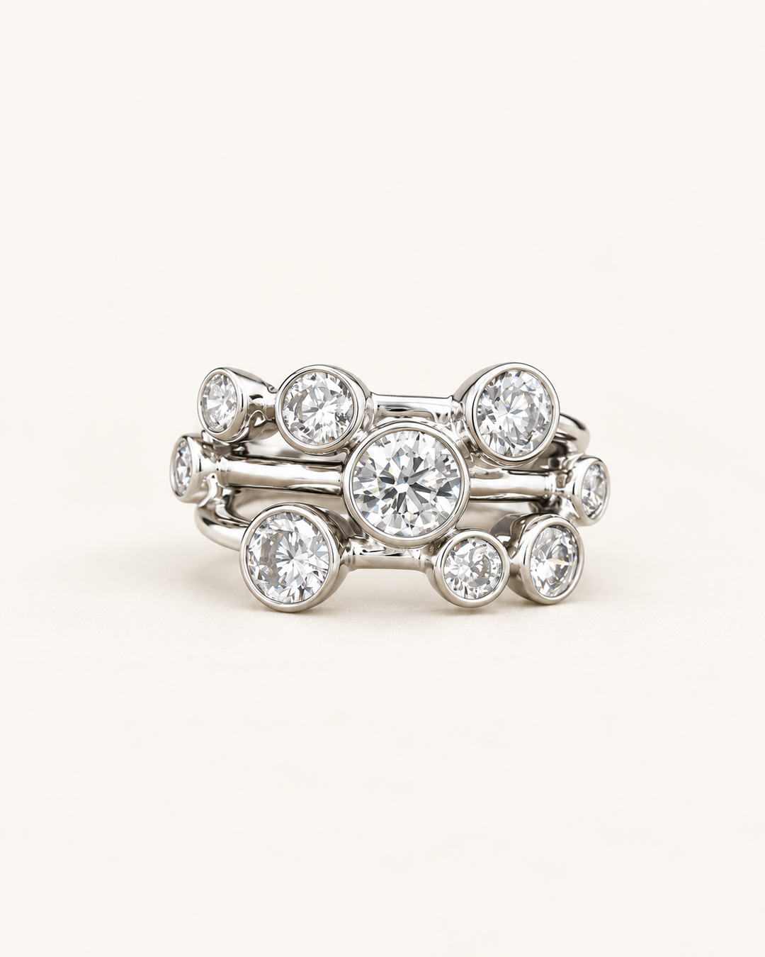 1.80ct lab-grown diamond bubble ring 9ct white gold on cream background #metal_9ct-white-gold