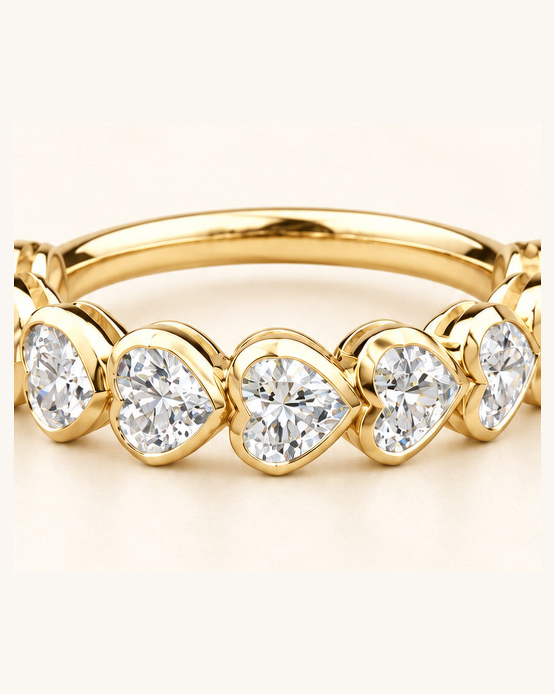 Yellow gold heart-shaped lab-grown diamond setting detail #metal_9ct-yellow-gold