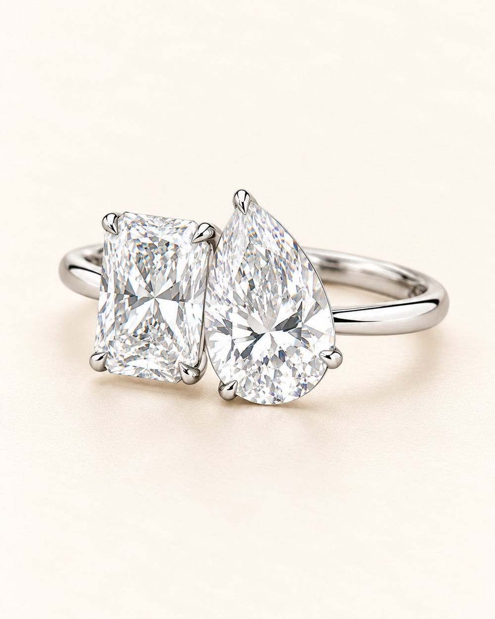 Pear and radiant Toi et Moi alternate ring angle #metal_18ct-white-gold