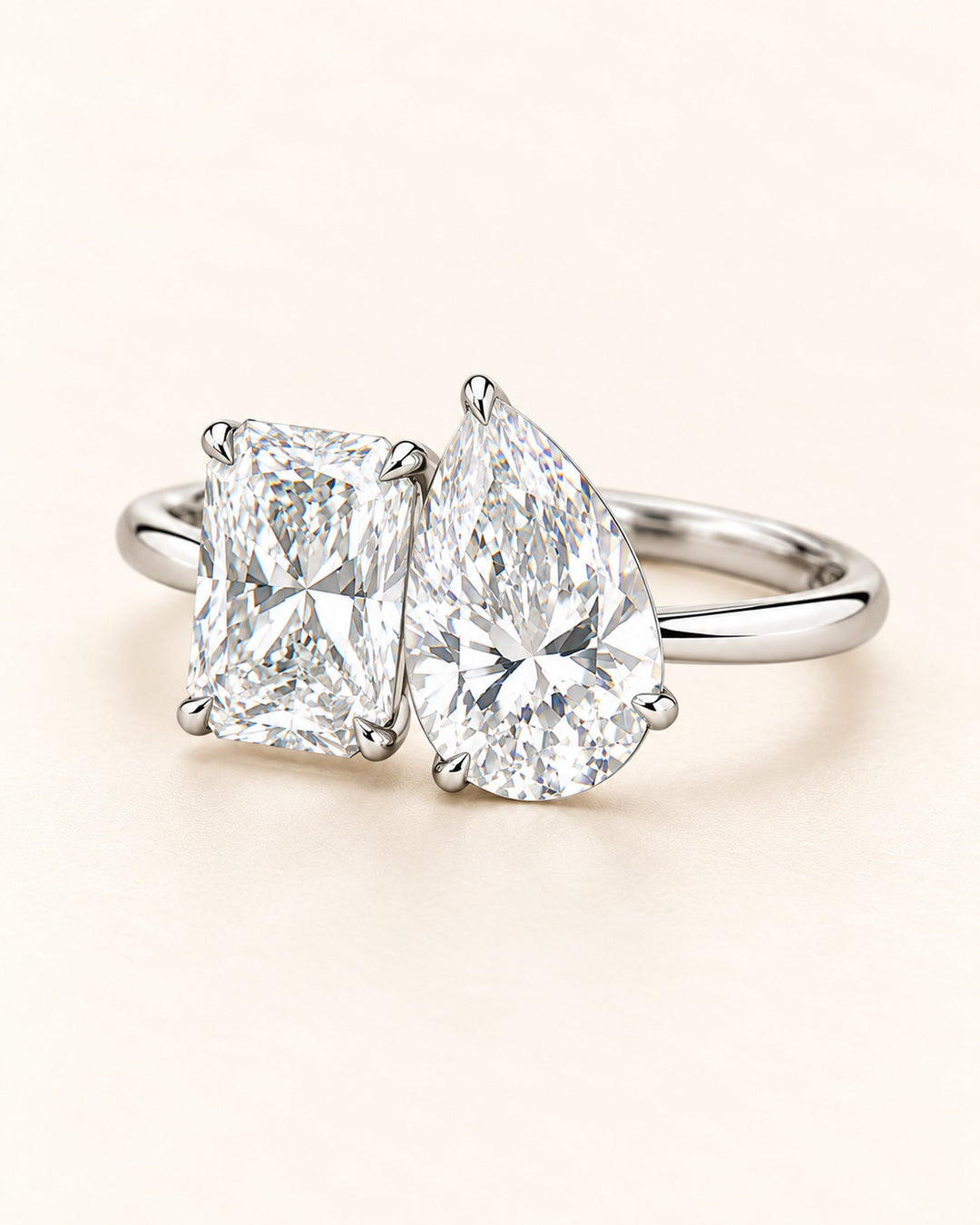 Pear and radiant Toi et Moi alternate ring angle #metal_18ct-white-gold