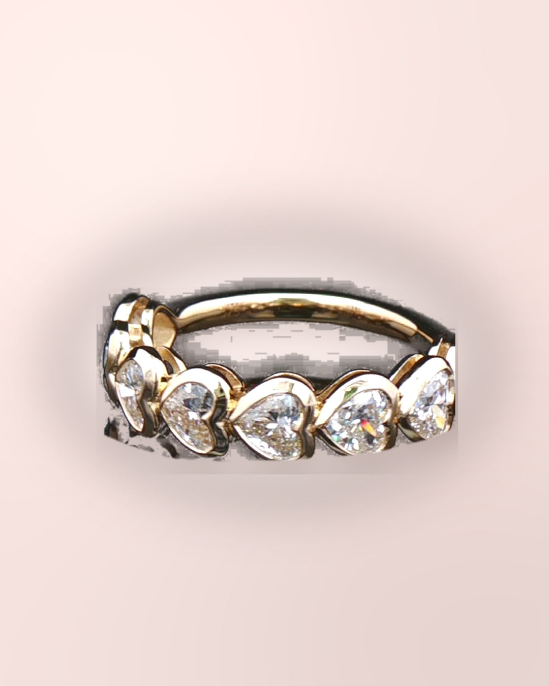 Yellow-gold heart diamond ring on styled blush #metal_9ct-yellow-gold