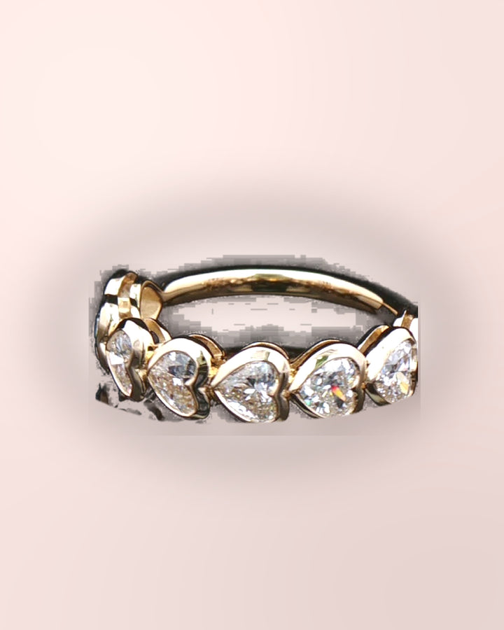 Yellow-gold heart diamond ring on styled blush #metal_9ct-yellow-gold