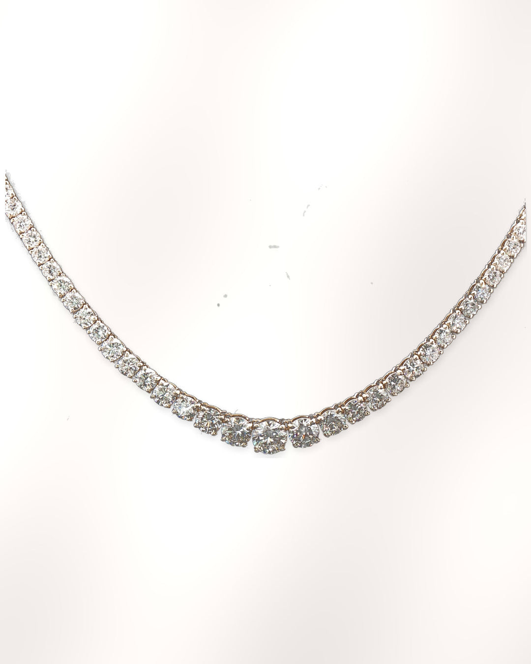 Graduated Lab-Grown Diamond Tennis Necklace in 9ct Yellow Gold styled image #metal_9ct-yellow-gold