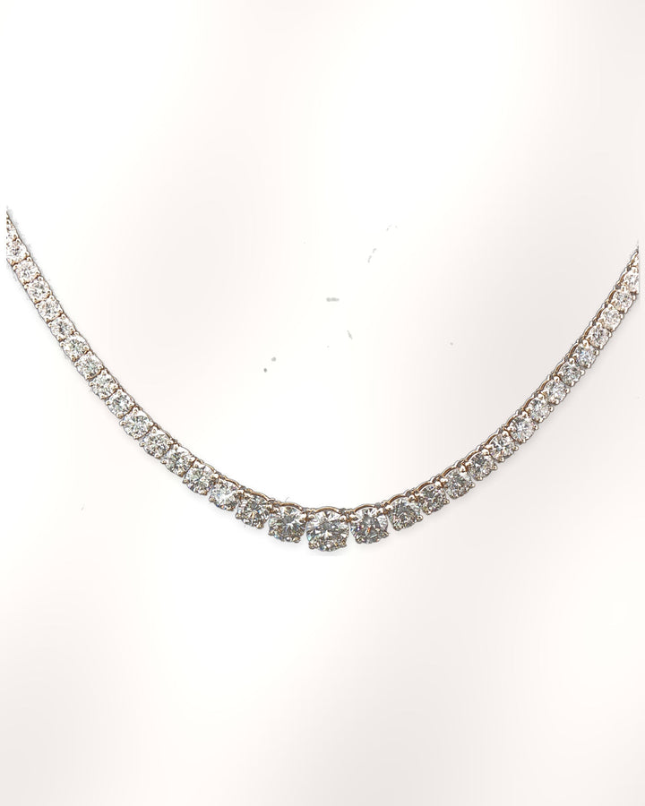 Graduated Lab-Grown Diamond Tennis Necklace in 9ct Yellow Gold styled image #metal_9ct-yellow-gold
