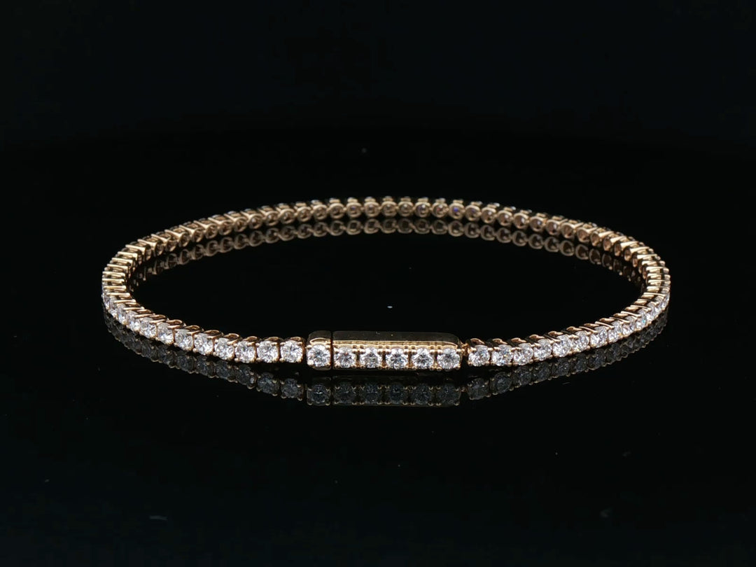 Hidden-Lock lab-grown diamond tennis bracelet in 9ct yellow gold, supplier reference