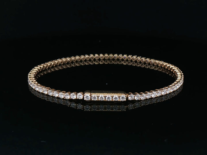 Hidden-Lock lab-grown diamond tennis bracelet in 9ct yellow gold, supplier reference