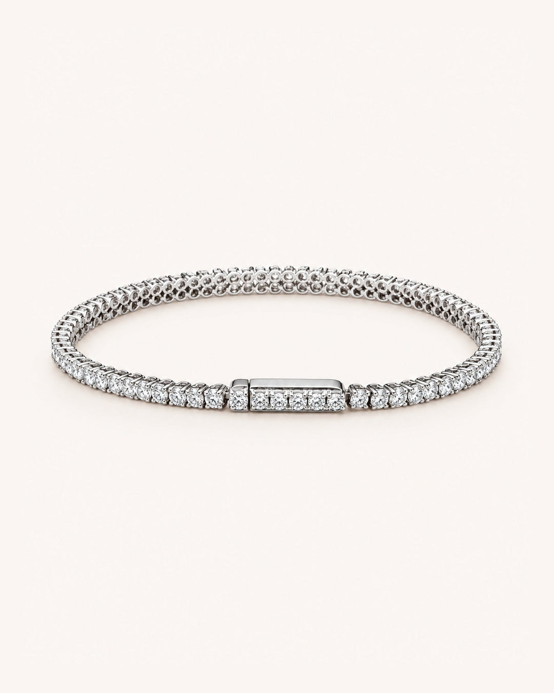 Lab-Grown Diamond Lightweight Tennis Bracelet on GeMMs & Co. cream background