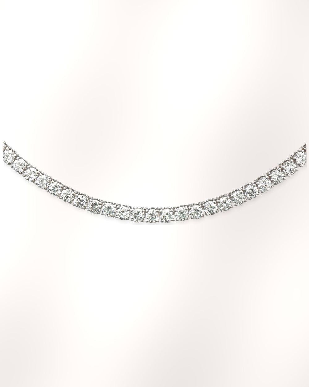Three-Prong Lab-Grown Diamond Tennis Necklace in 9ct White Gold styled image #metal_9ct-white-gold