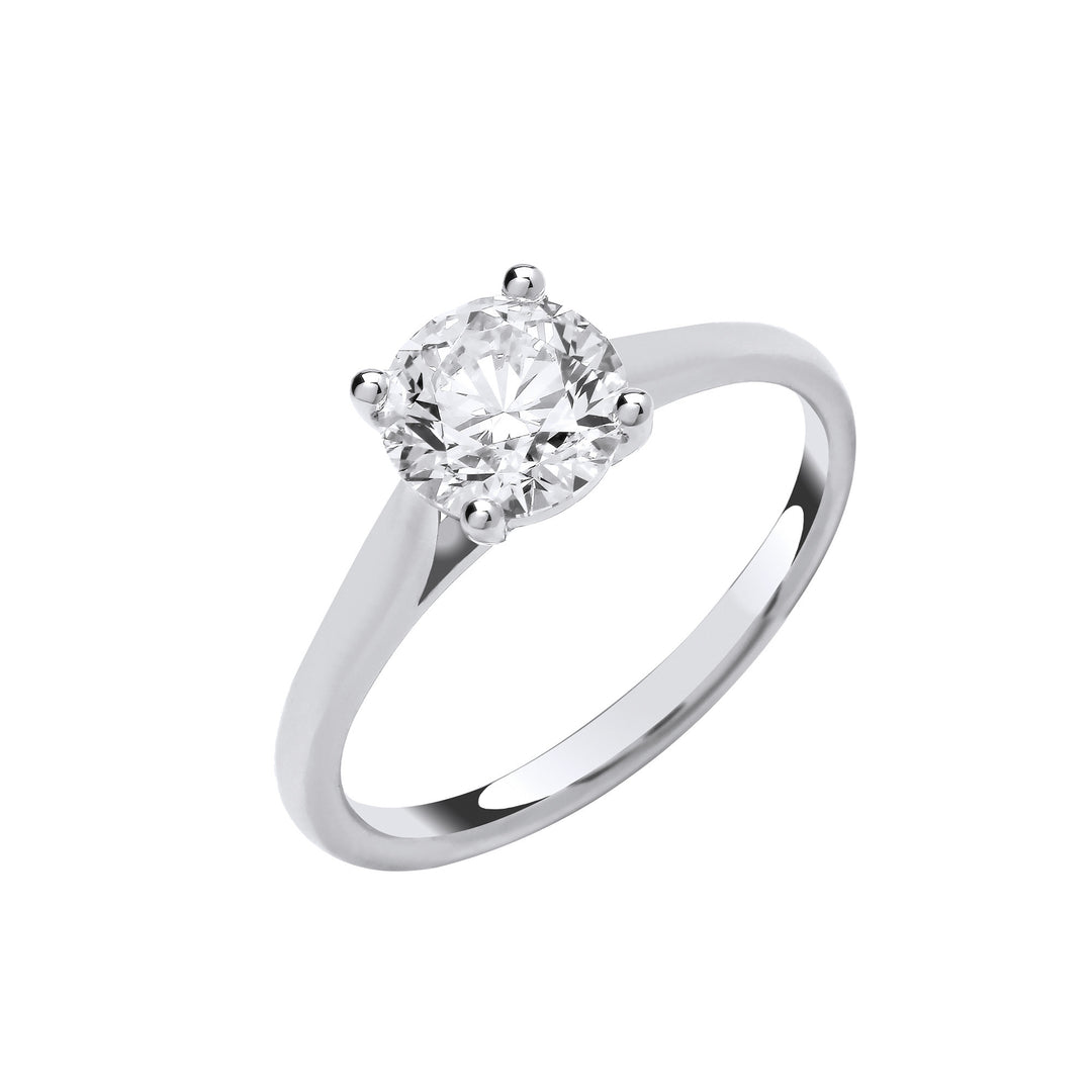 18ct White Gold 2.00ctw Solitaire Lab Grown Diamond Ring IGI Certified