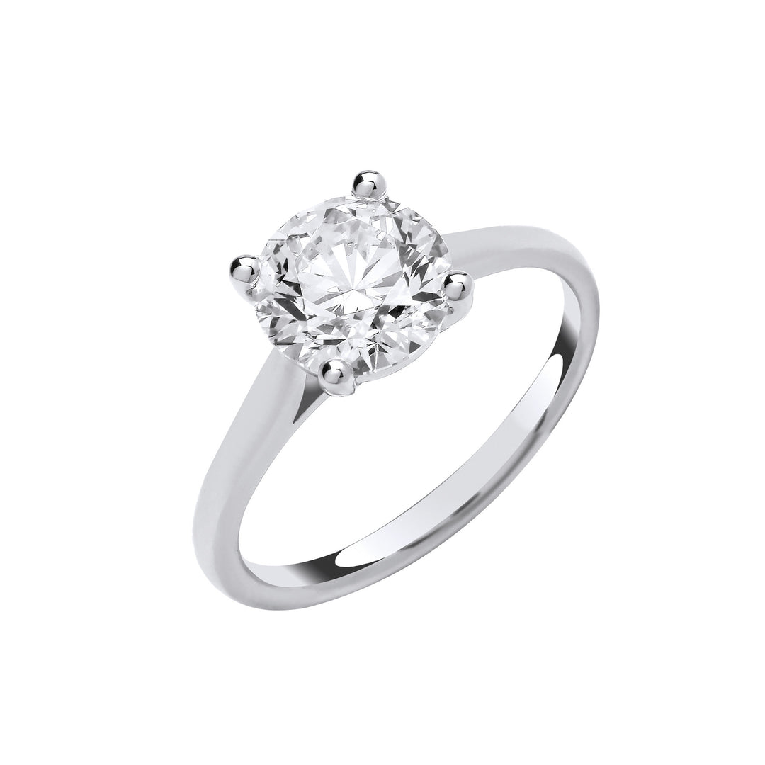 18ct White Gold 3.00ctw Solitaire Lab Grown Diamond Ring IGI Certified