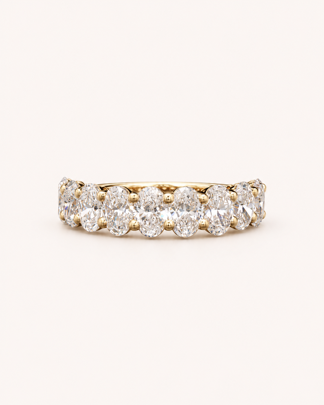 2.25ct Lab-Grown Diamond Oval Half-Eternity Ring in 9ct Yellow Gold