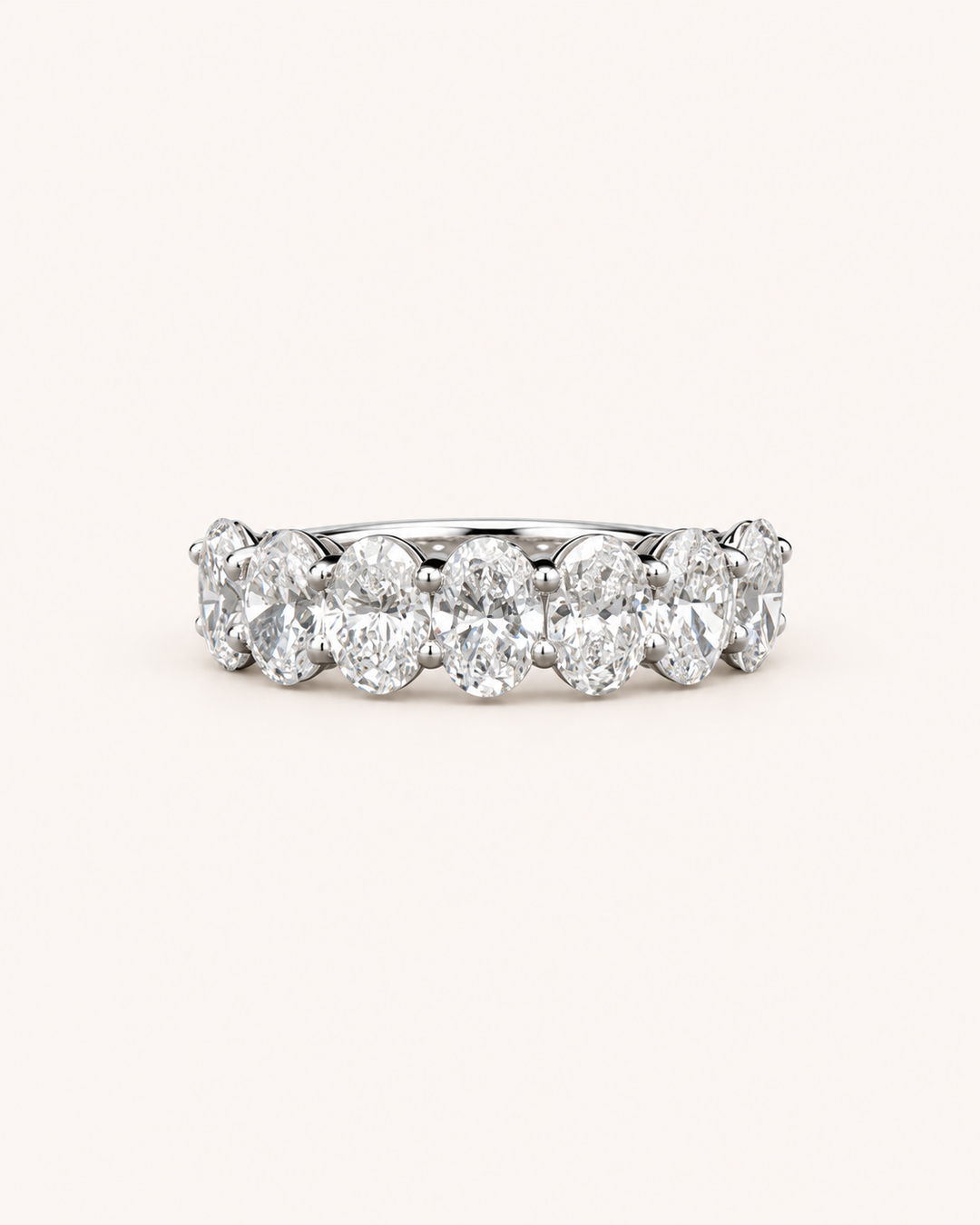 2.47ct Lab-Grown Diamond Oval Half-Eternity Ring in 9ct White Gold