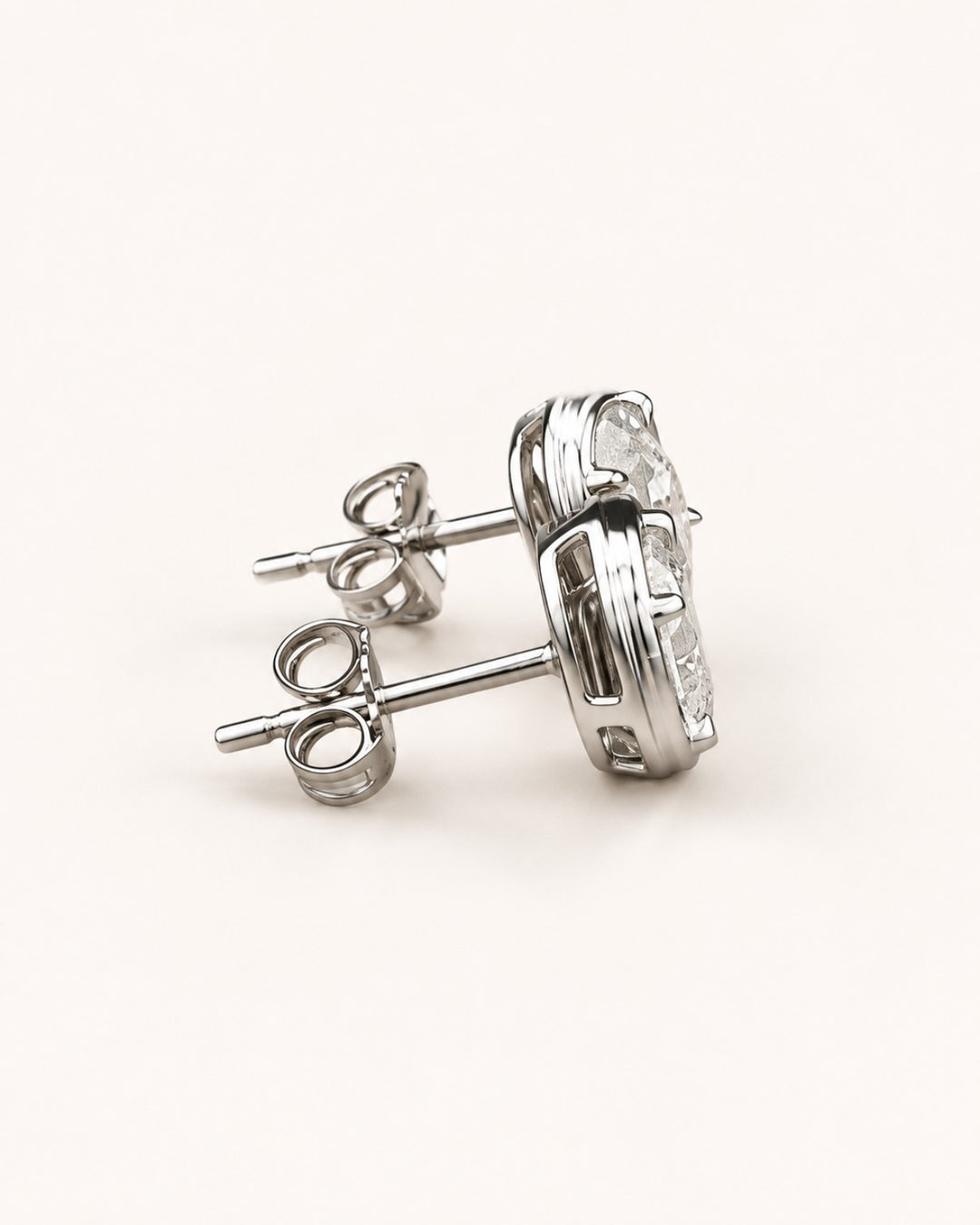 Oval-cut lab-grown diamond studs in 9ct white gold — back detail #metal_9ct-white-gold