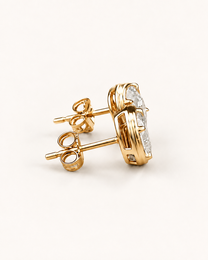 Oval-cut lab-grown diamond studs in 9ct yellow gold — back detail #metal_9ct-yellow-gold