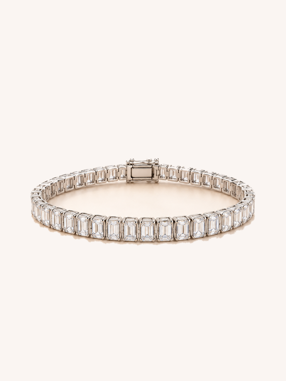 Semi Rub Over Baguette Lab-Grown Diamond Tennis Bracelet