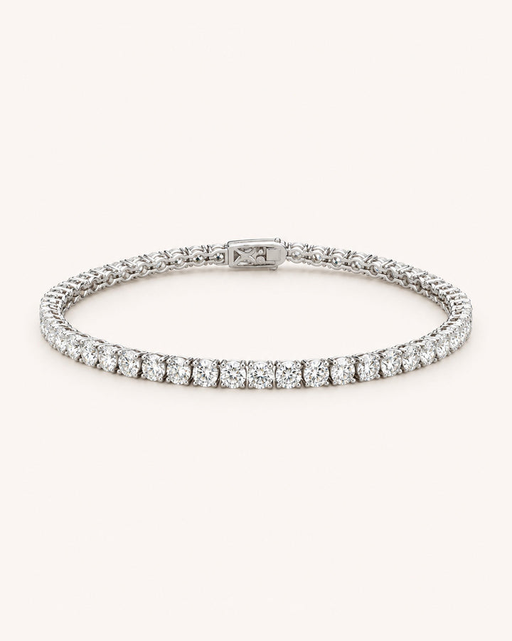 Lab-Grown Diamond Side-Lock Tennis Bracelet on GeMMs & Co. cream background
